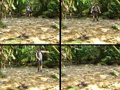 Druhý brod, který byl technicky poměrně náročný:) Robin se rozhodl ho již nepokoušet a zůstal na druhém břehu, kde na nás čekal.