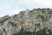 Nákres výstupových cest. Nastoupili jsme do červené Smoki Joky, v místě křížení jsme pokračovali po modré cestou Sonnenuhr pfeiler. : fenek, hohe wand, lezení, miguel, rakousko